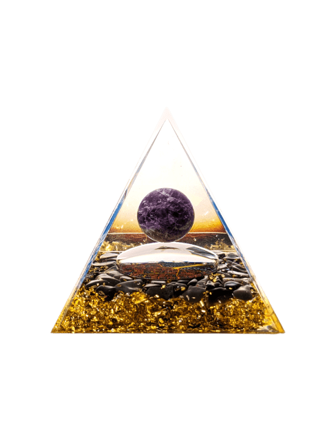 Orgonite Pyramide Amethyste & Obsidienne Noire Arbre de Vie chez Arabesk|fr