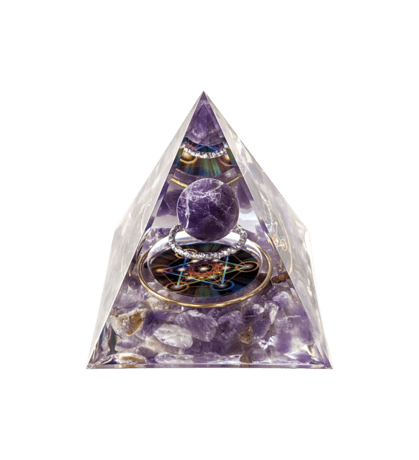 Orgonite Pyramide Amethyste Métatron chez Arabesk