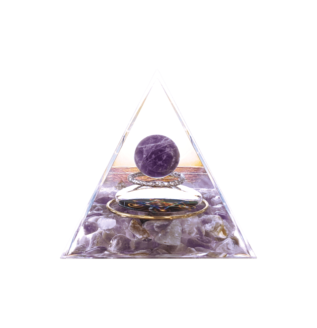 Orgonite Pyramide Amethyste Métatron chez Arabesk|fr