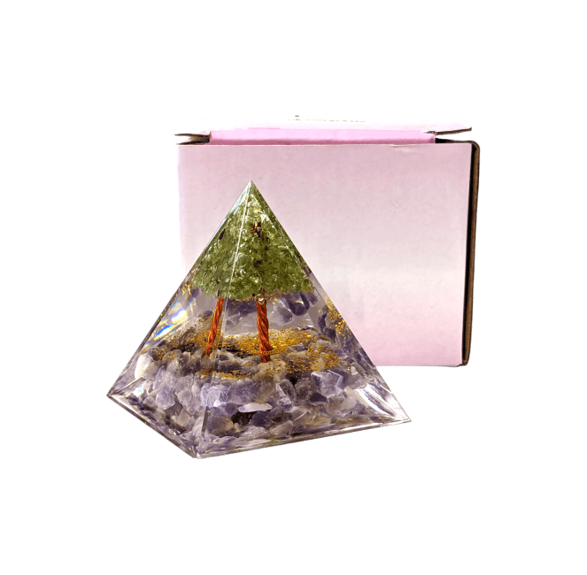 Orgonite Pyramide Amethyste & Péridot Arbre de Vie chez Arabesk|fr