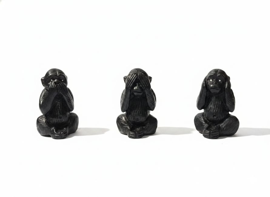 3 portes encens resine singes de la sagesse 5.50cm chez Arabesk