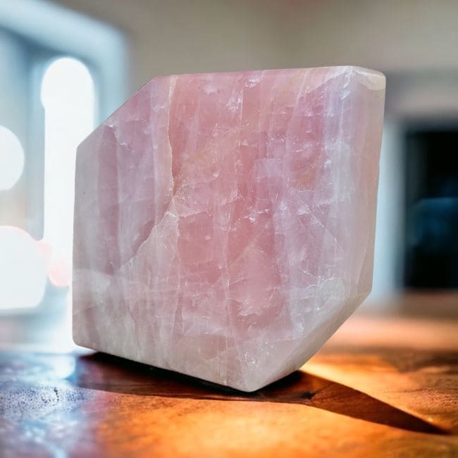 Bloc de Quartz Rose poli 1.167kg