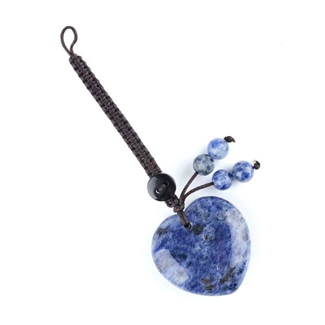 Bijou de Sac Cœur Sodalite A en Pierre Naturelle
