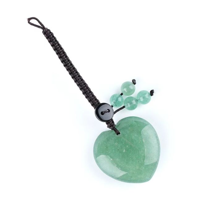 Bijou de Sac Cœur Aventurine Verte A en Pierre Naturelle
