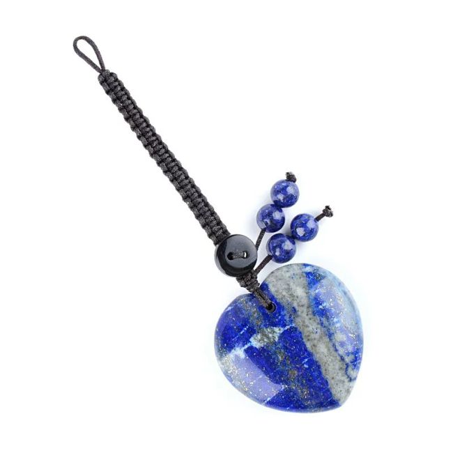 Bijou de Sac Cœur Lapis-Lazuli A en Pierre Naturelle