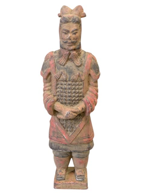 Statue Colorée Antique en Terracotta Général 20cm