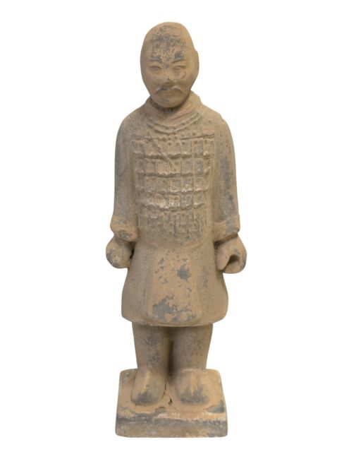 Statue Colorée Antique Terracotta Chevalier 20cm