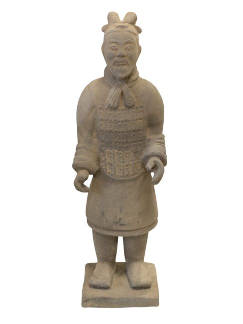 Statue Noire en Terracotta Général 22cm