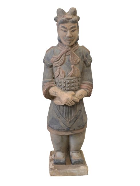 Statue Colorée Antique en Terracotta Général 24cm