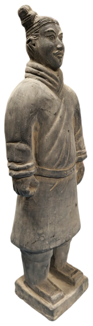 Statue Noire Guerrier en Terracotta 25cm