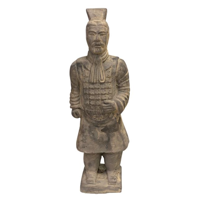 Statue Noire Guerriers avec Armure en Terracotta 26cm