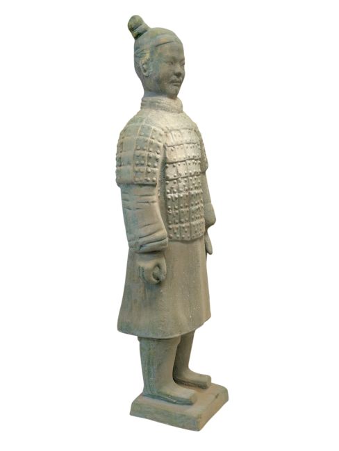 Statue Colorée Antique Terracotta Guerrier 35cm chez Arabesk|fr