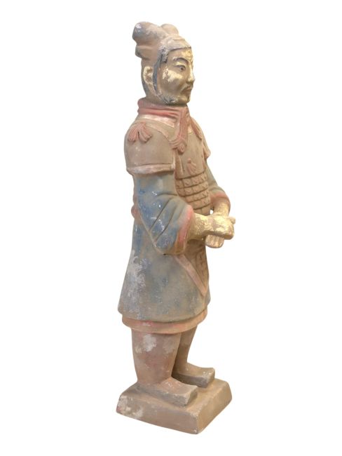 Statue Colorée Antique en Terracotta Général 35cm chez Arabesk|fr
