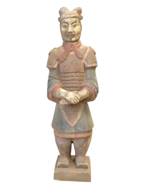 Statue Colorée Antique en Terracotta Général 35cm chez Arabesk