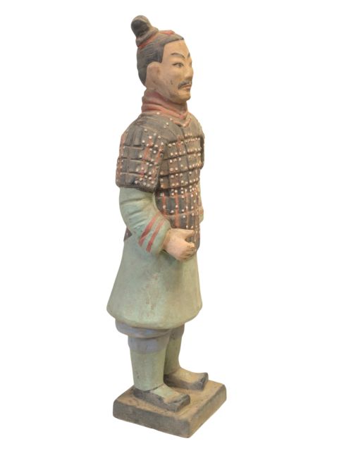 Statue Colorée Antique Terracotta Guerrier 35 cm chez Arabesk|fr