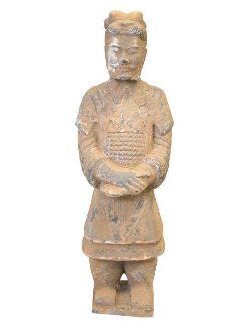 Statue Colorée Antique en Terracotta Général 36cm