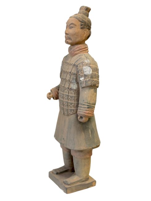 Statue Colorée Antique Terracotta Guerrier 36 cm chez Arabesk|fr