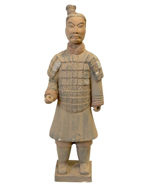 Statue Colorée Antique Terracotta Guerrier 36 cm chez Arabesk