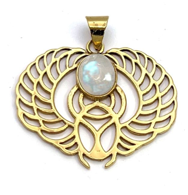 Pendentif en bronze avec pierre de lune