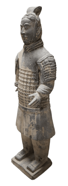 Statue Noire Guerriers avec Armure en Terracotta 50cm