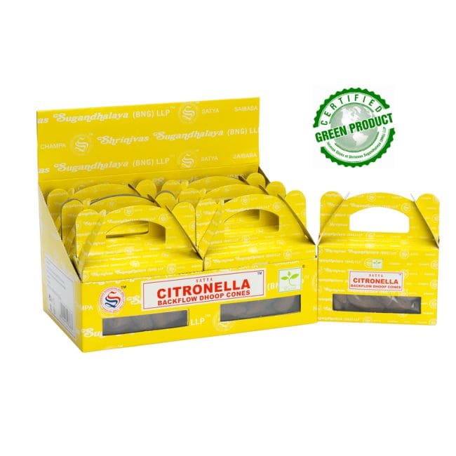 Cônes Backflow Satya Citronnelle 6pcs chez Arabesk