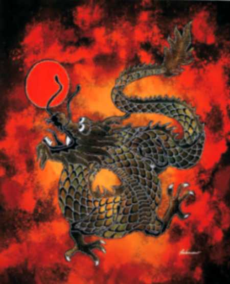 Batik dragon mini 45x45 cm