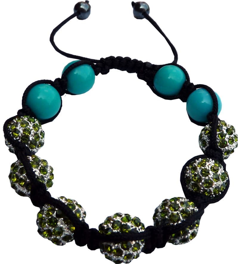 Shamballa 7 pierres vert anis chez Arabesk