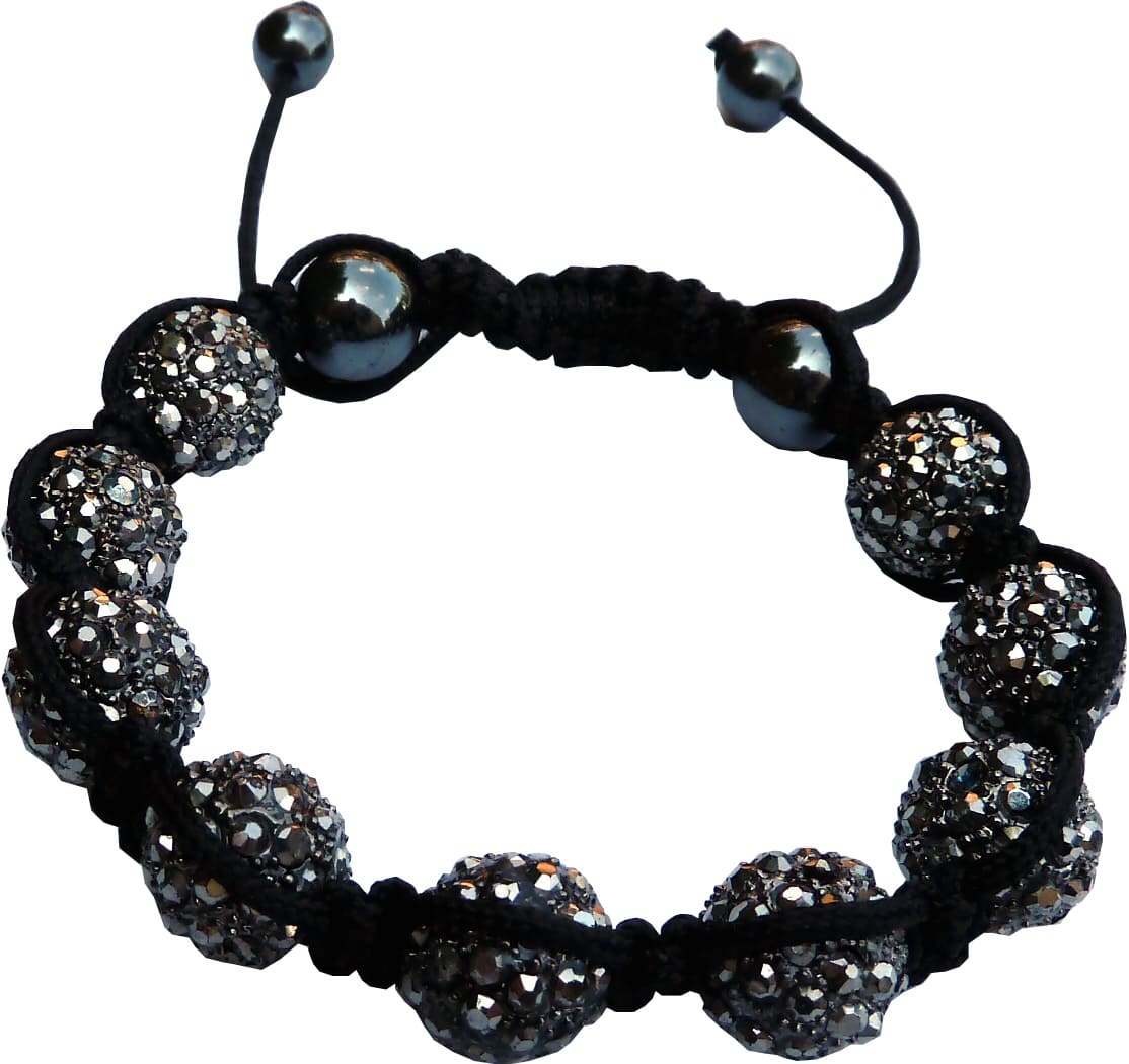 Shamballa 9 pierres argentées & strass