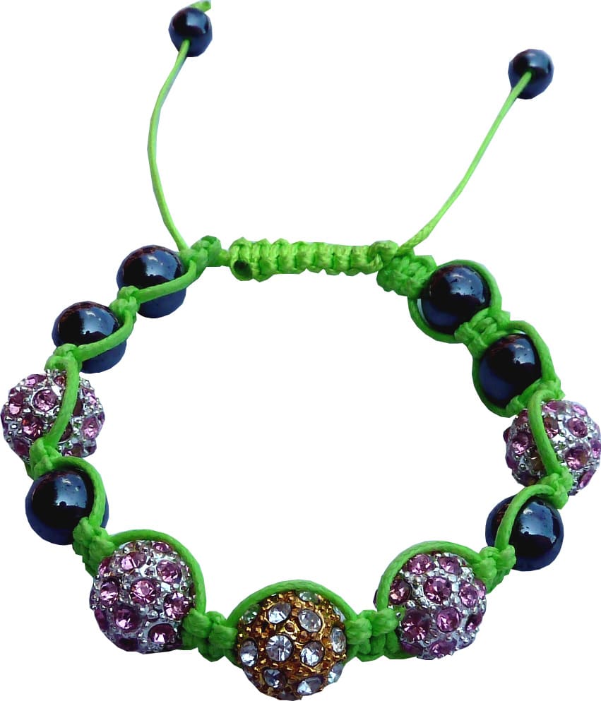 Shamballa 5 pierres rose & jaune chez Arabesk