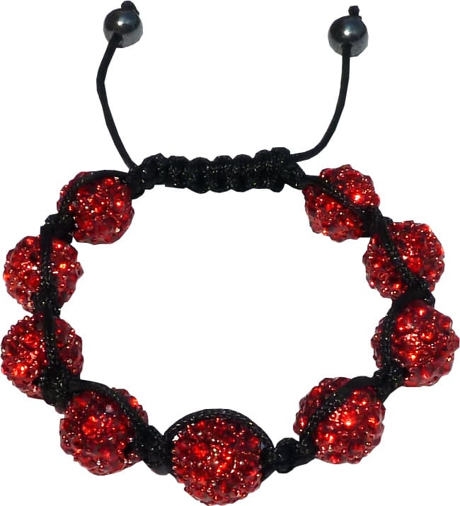 Shamballa 9 pierres rouges