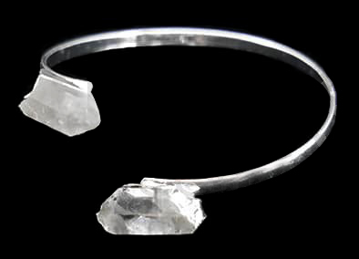 Bracelet double Cristal de Roche plaqué argent