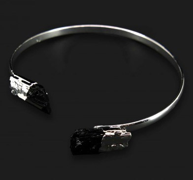 Bracelet double Tourmaline plaqué argent