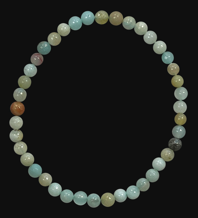 Bracelet Amazonite Multicolore perles 4mm