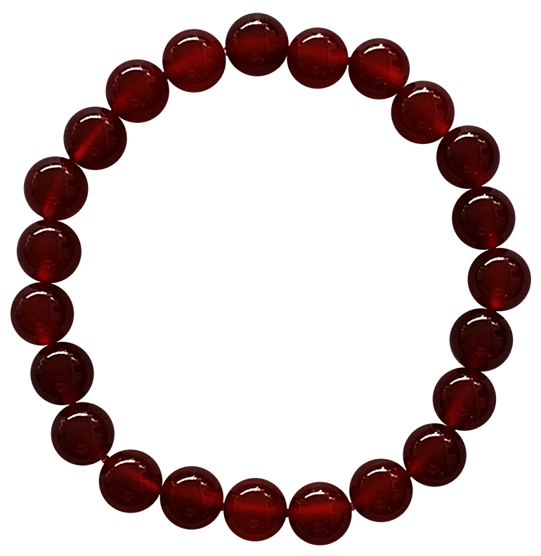 Bracelet Cornaline Rouge A perles 8mm