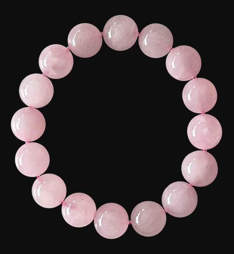 Bracelet quartz rose A perles 12mm