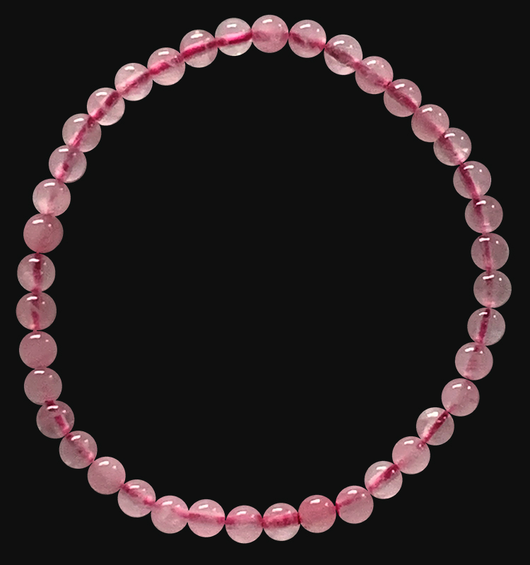 Bracelet Quartz Rose A perles 4mm