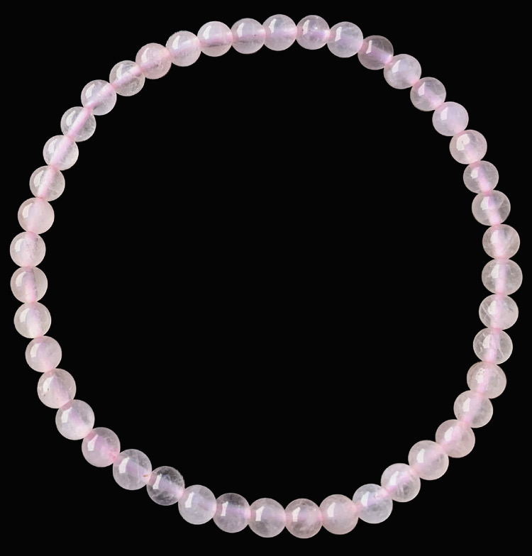 Bracelet quartz rose perles 4mm