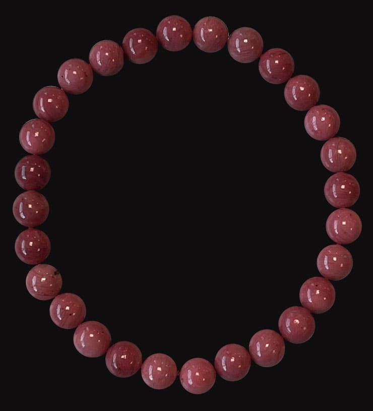 Bracelet Rhodochrosite perou AA perles 6mm