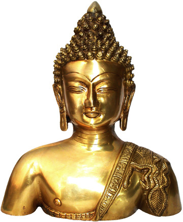 Buste de bouddha en laiton 19cm