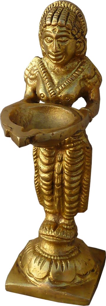 Nag Kanya Deepak bougeoir Bronze 13cm