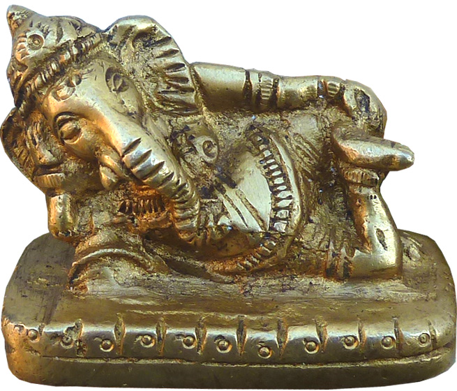 Ganesh couché bronze 6.50cm