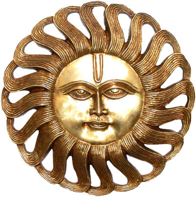 Soleil rond en laiton 25cm