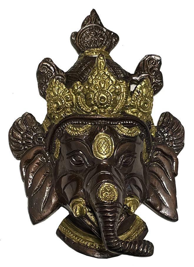 Tête de Ganesh en Laiton 2 couleurs 14cm