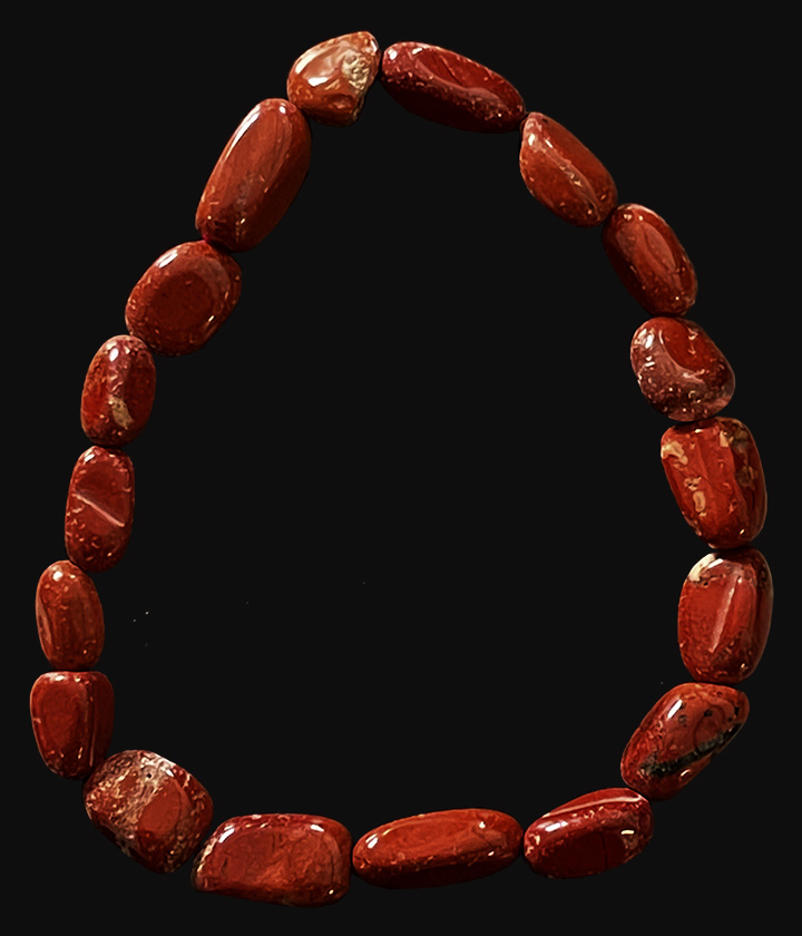 Bracelet Jaspe Rouge AA pierres roulées