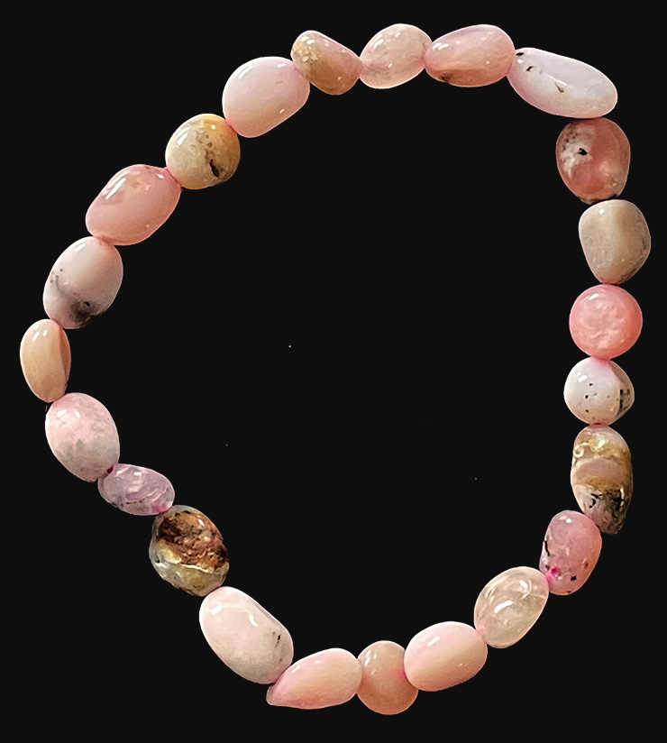 Bracelet Opale Rose pierres roulées