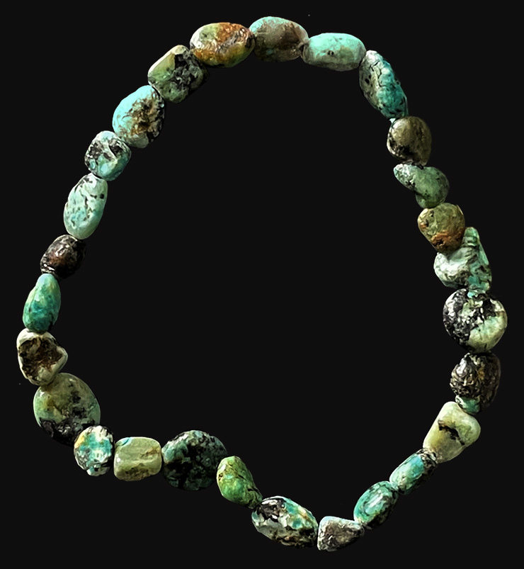 Bracelet turquoise naturelle d'Afrique pierres roulées