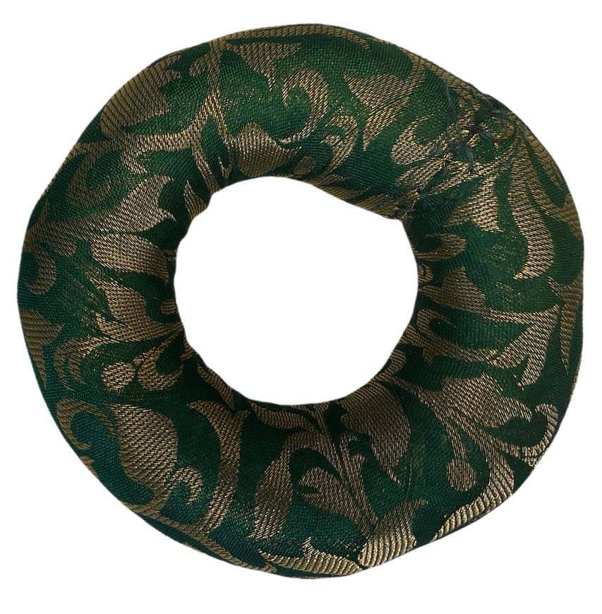 Coussin rond vert pour pour bol chantant 13cm