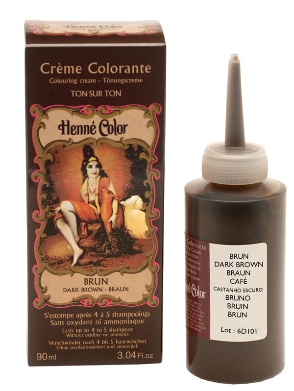 Packung mit 3 braunen Henna-Färbecremes 90 ml