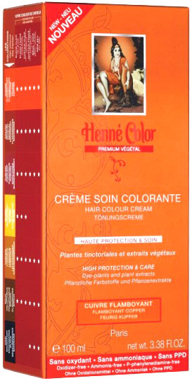 Crème soin colorante premium actifs végétaux cuivre flamboyant 100ml