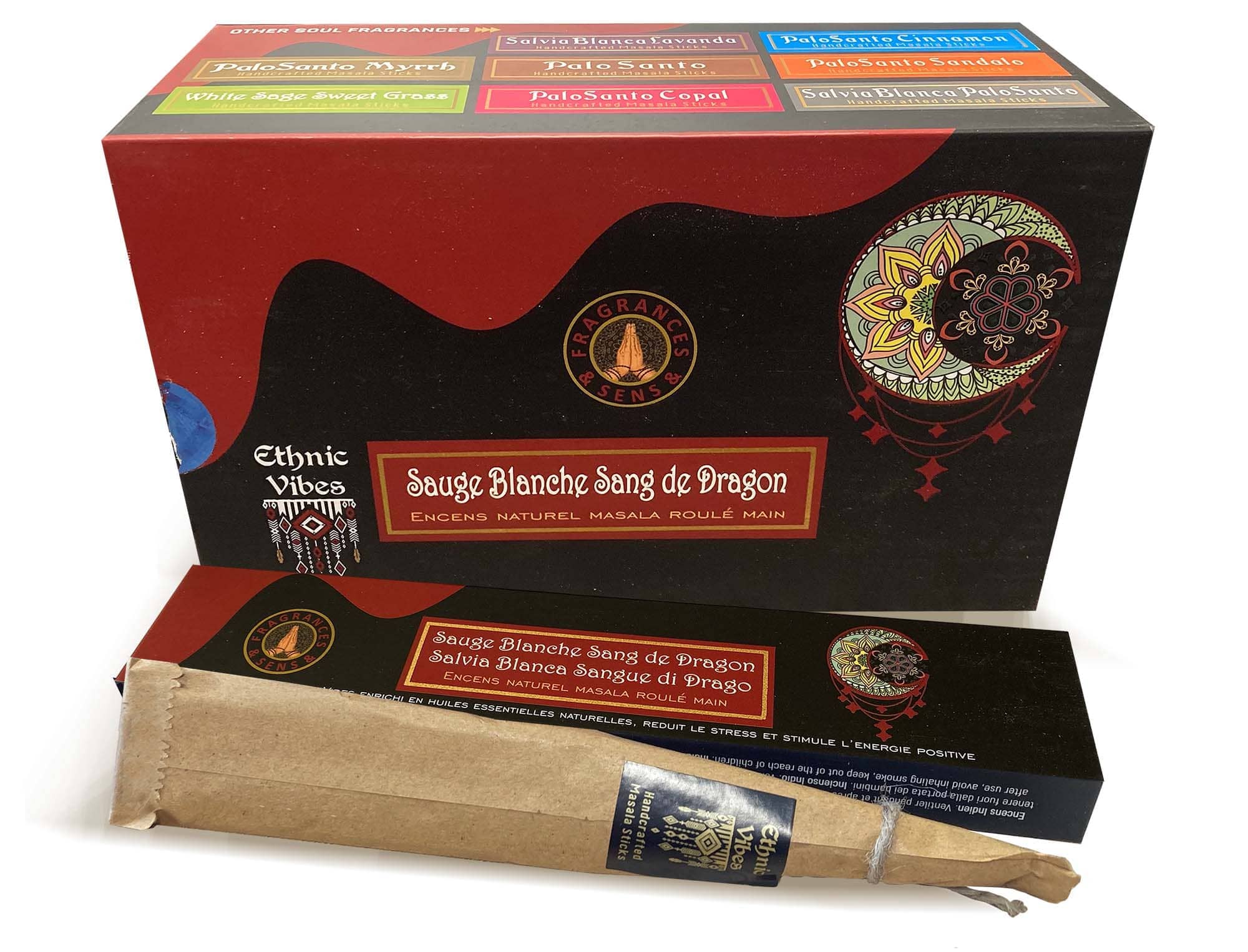 Encens Fragrances & Sens Ethnic Vibes Sauge Blanche & Sang de dragon masala 15g chez Arabesk